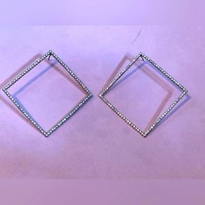 Diamond Silver Earrings